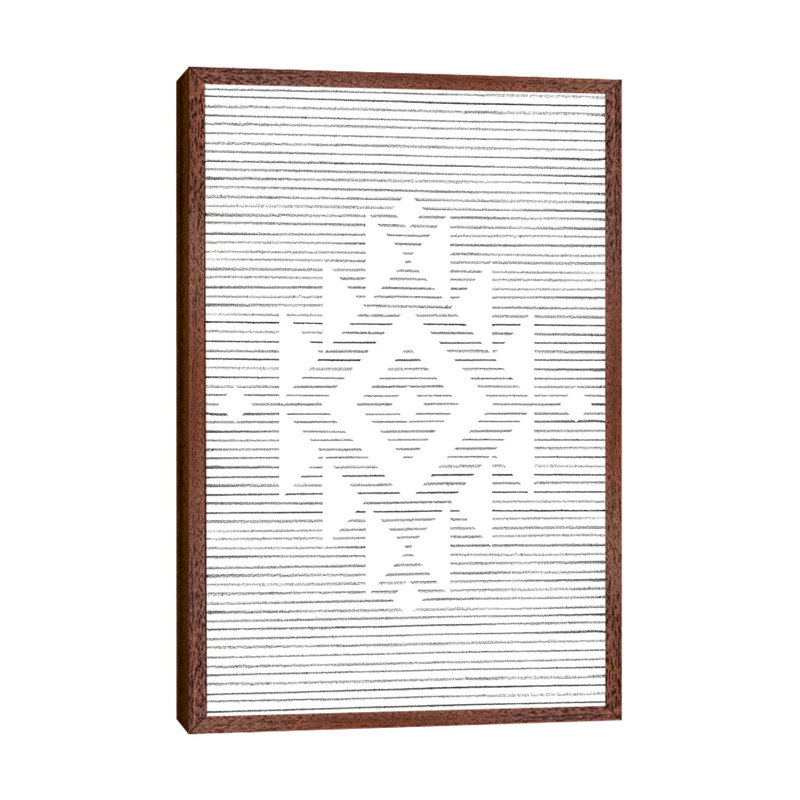 Folk Line Art I by Whales Way - Print on Canvas, 66.04cm H x 45.72cm W x 3.81cm D, Classic Brown Wood Framed
