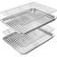 Ensemble de 2 plaques à pâtisserie quart de cercle et 2 grilles de refroidissement en acier inoxydable (argenté)-136125705