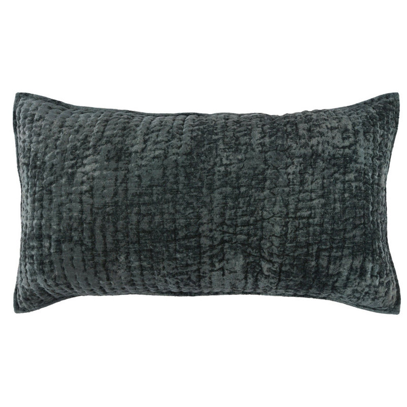 Housse de coussin rectangulaire en mélange de coton, 20 po x 36 po, Vert foncé, Housse de coussin seulement - sans coussin