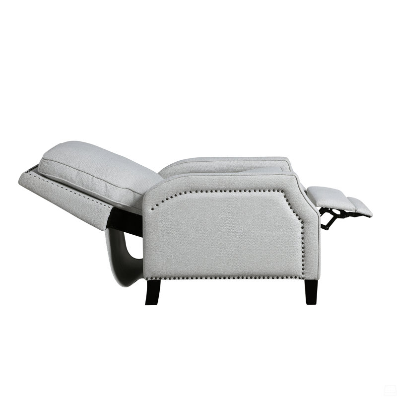 Push Back Reclining Chair Chenille Upholstery 1Pc Cushion Seat Modern Living Room Furniture