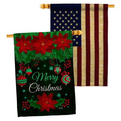 Drapeau de maison en polyester 2 côtés 4 pi x 3 pi 4 po Winter Yard