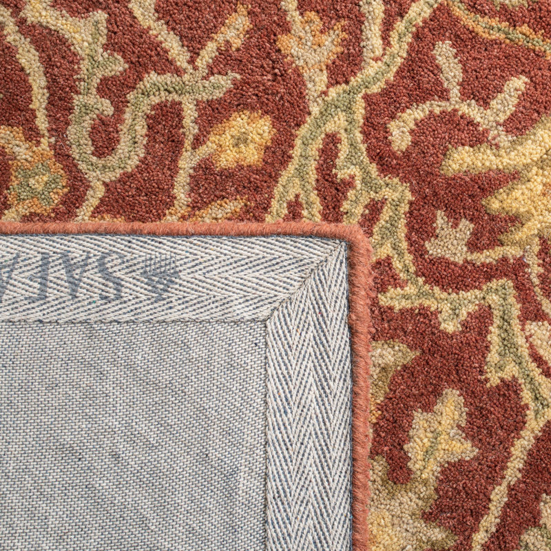 Traver Hand-Tufted Wool Rust Area Rug, Runner 2'3" x 12'