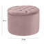 53.3cm Wide Velvet Tufted Round Solid Colour Standard Ottoman with Storage-1978316844