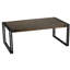 Table basse Penni, bois massif avec structure en métal noir, gris foncé