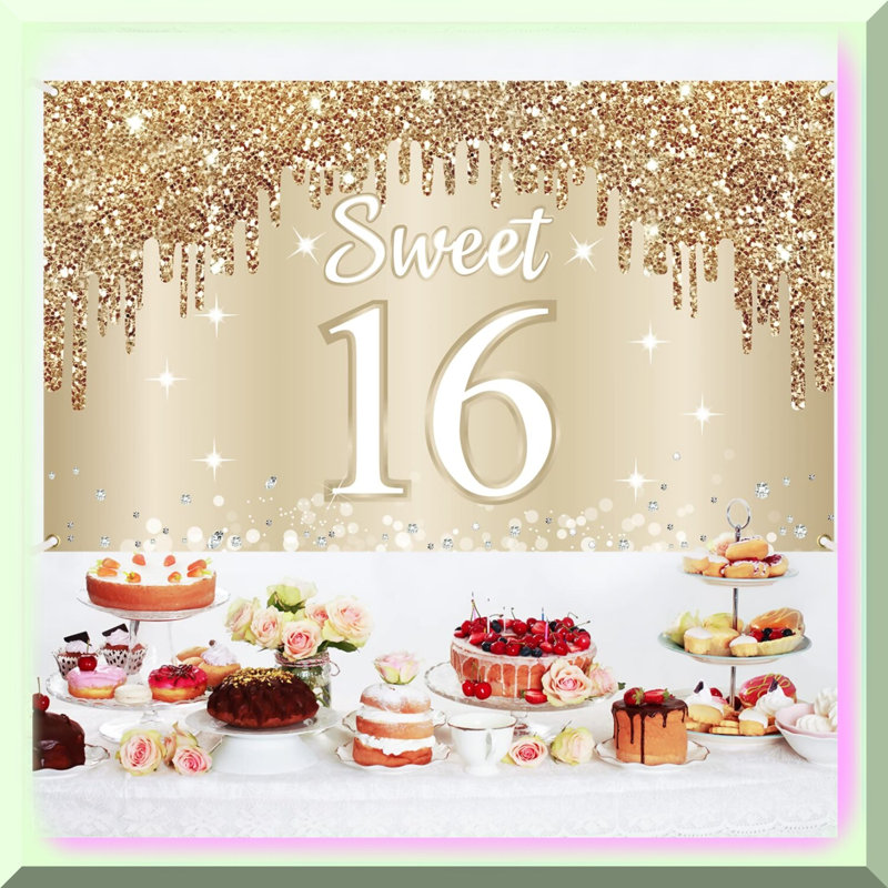 Sparkling Speed 60th Celebration Banner Gold Glitter
