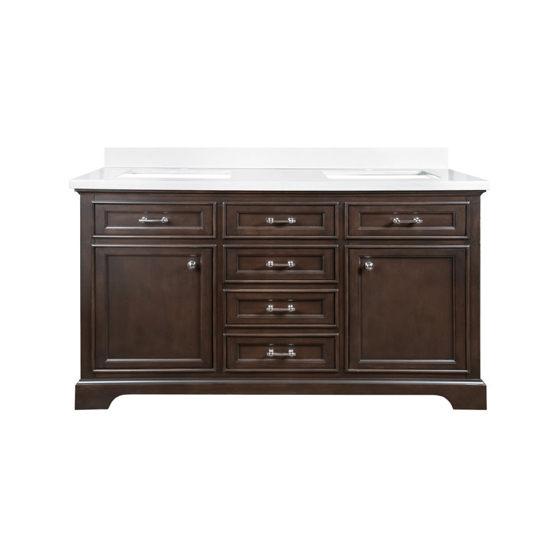 Ensemble de meuble-lavabo double 61 po Harkness, Blanc neige