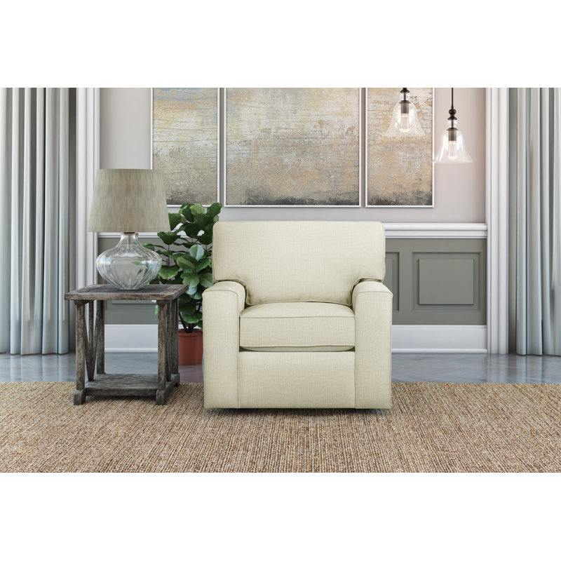 Leigh 36.5" Upholstered Chair, Conversation Pearl Basketweave
