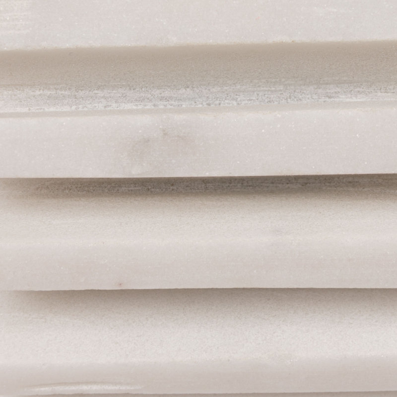 Bougeoir en marbre, Blanc, H 3 po x l 4,5 po x P 4,5 po