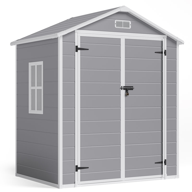 6 ft. W x 4 ft. D Outdoor Storage Shed, Resin Storage Shed with Window
