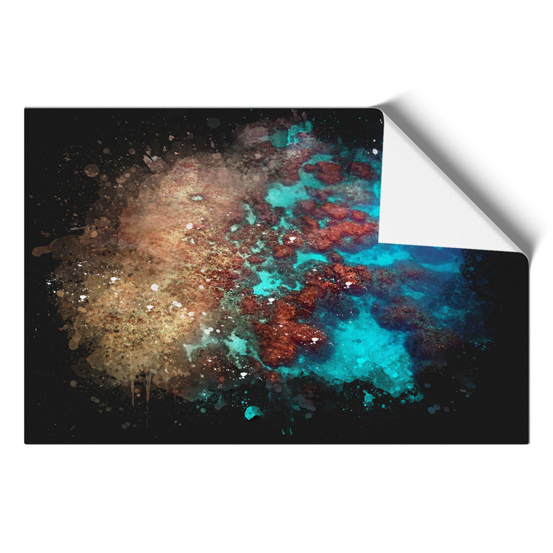 The Great Barrier Reef Coral Paint Splash - Frameless Print, 59cm H x 84cm W x 0.1cm D