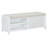 Shoe Bench with Storage and Cushion, Distressed Shutter Storage Bench with Retro Charm for Living Room, Entryway (White)-1573966217
