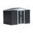8X6 Feet Roof Dark Grey Aluminum Alloy Frame  Garden Shed With Sliding Door-123029410-113717664
