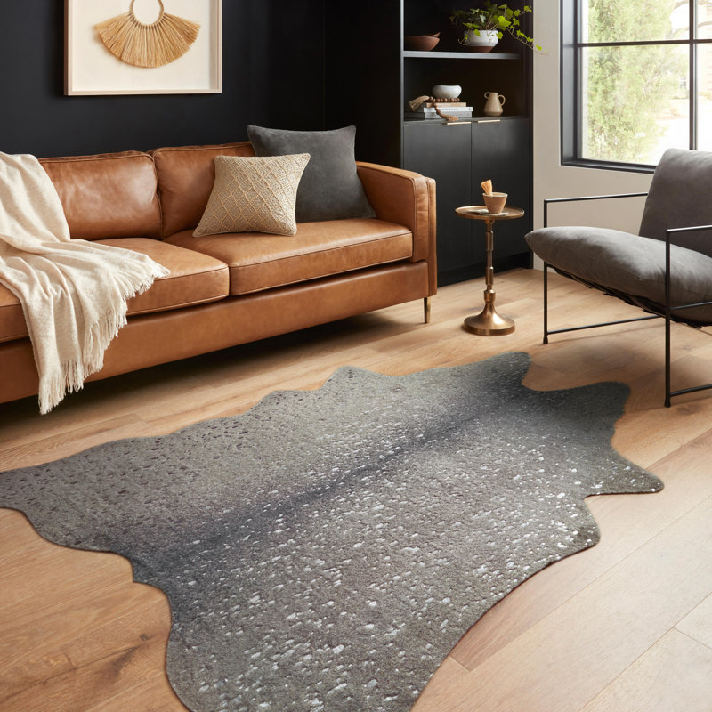 Tapis graphite/gris argenté Duran, Rectangle : 6 pi 2 po x 8 pi
