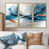 Toile avec cadre flottant or