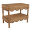 Table d'appoint contemporaine en osier tressé festonné pour utilisation dans le salon - Table de bout étroite avec tablettes à 2 niveaux pour la maison - 19 po, brun