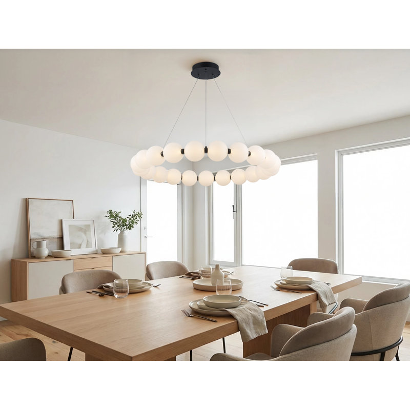Minza 21-Light Chandelier, Noir, noir, noir, noir, H 103 po x l 33 po x P 33 po