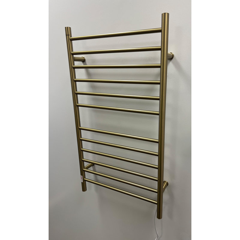 Chauffe-serviette électrique droit Radiant Large câblé ou à brancher, Bronze brossé