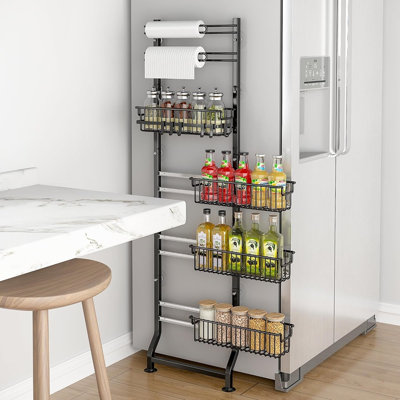 Slim Corner Shelf and Narrow Kitchen Spice Rack Storage Organizer