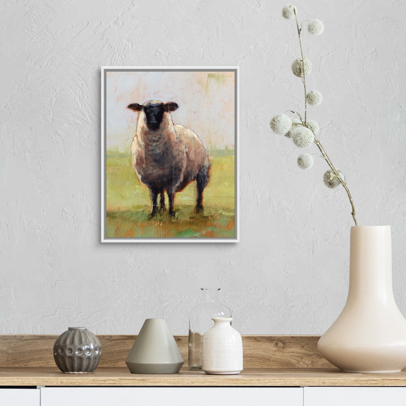 «Away From The Flock I» par Ethan Harper - reproduction d'art sur toile, H 16 po x l 13 po x P 2 po, Toile avec cadre blanc
