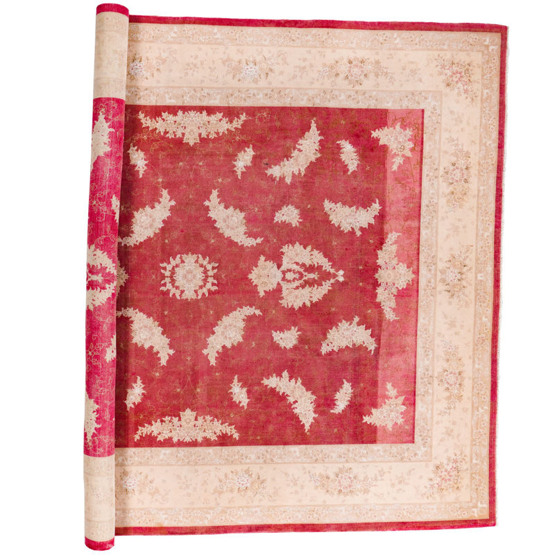Tapis roux et anatolien Oushak vieilli 8 x 10