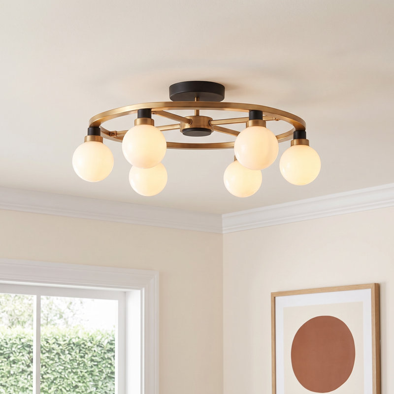 Andrea Glass Semi Flush Mount