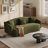 83" Waterproof Chenille Curved Sofa, Modern 3-Seater Couch with 3 Throw Pillows, Contemporary Living Room Sofa-459754314