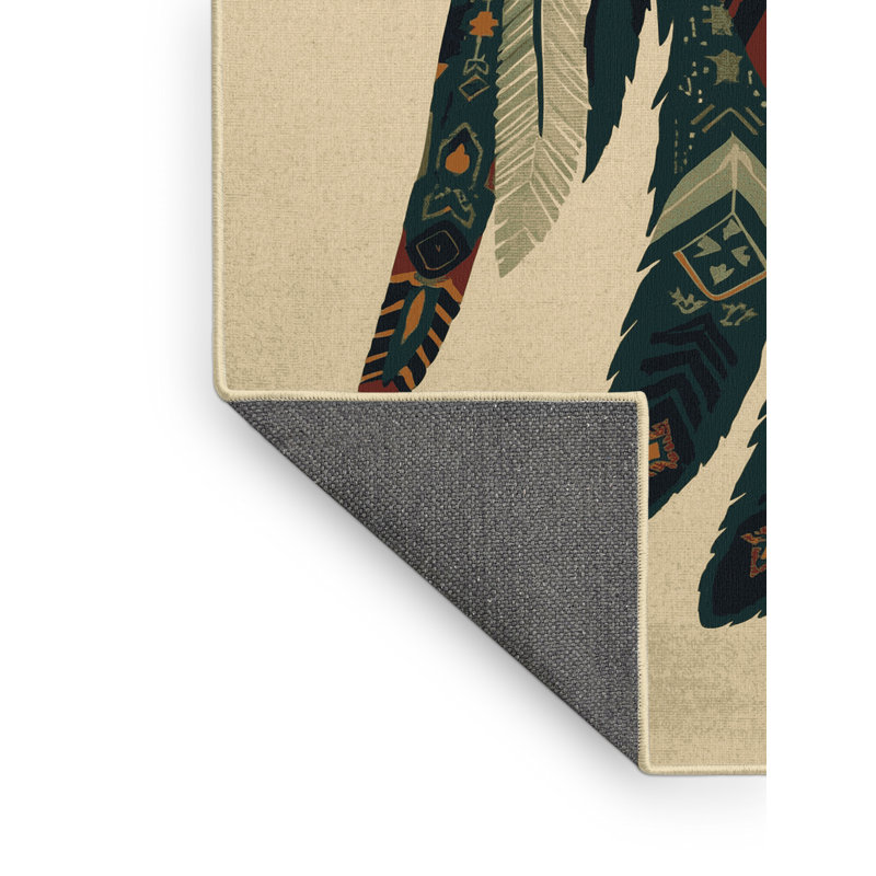 Tapis beige doux et moelleux traditionnel Nikolas, 6 X 9