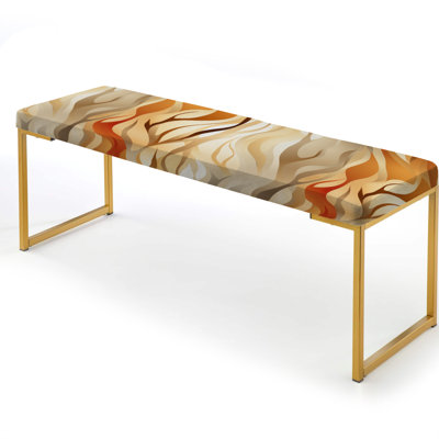 Driftwood Dreams Tropical Pattern - Tropical Upholstered Gold Bench