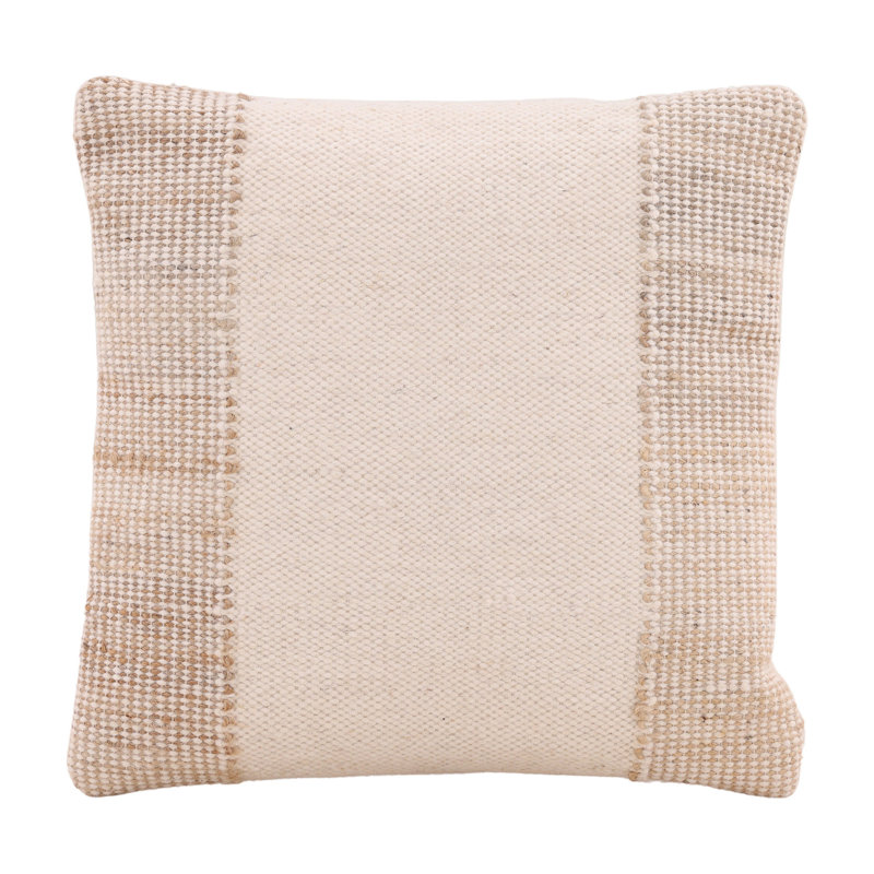 Zafiro Handwoven Wool Pillow, Natural