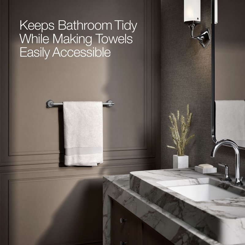 Occasion Towel Bar, Polished Chrome, 2.31" H x 18" W x 3.5" D