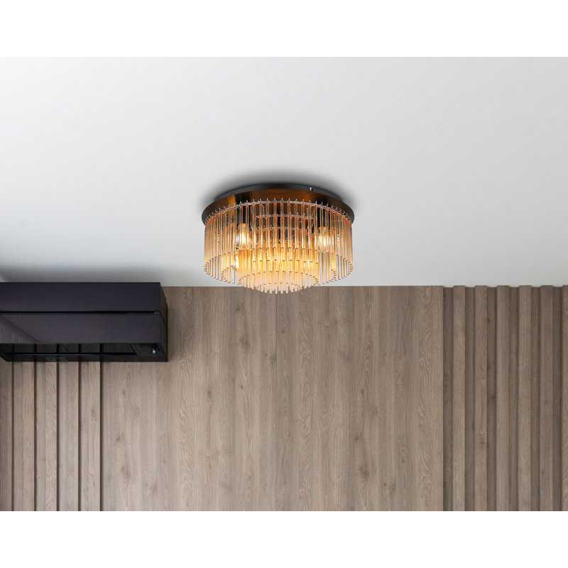 Bhushan Flush Mount, Amber