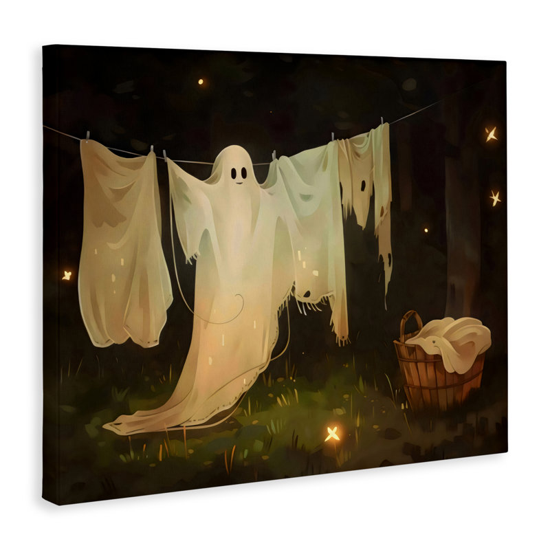 «Halloween Laundry Ghost», conception par Arlington Prints, H 24 po x l 30 po