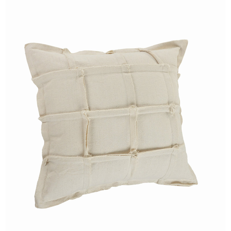 Coussin décoratif en coton 20 po beige, Polyester/ Bourre en polyester