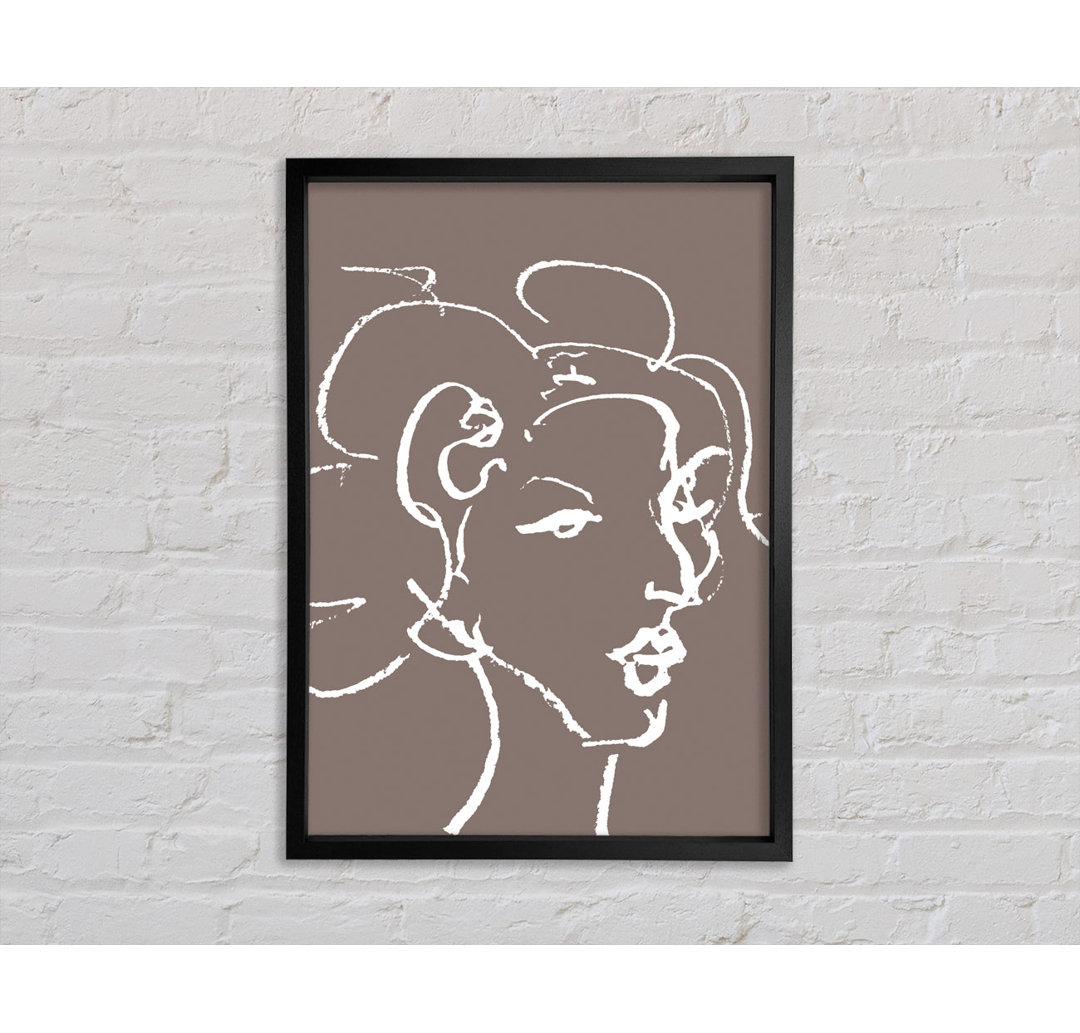 Pretty Lady Sketch - Einzelner Bilderrahmen Kunstdrucke auf Leinwand