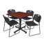 Table de salle de repos Nicklo, 4 chaises empilables Zeng-32668416-32668415-40247140