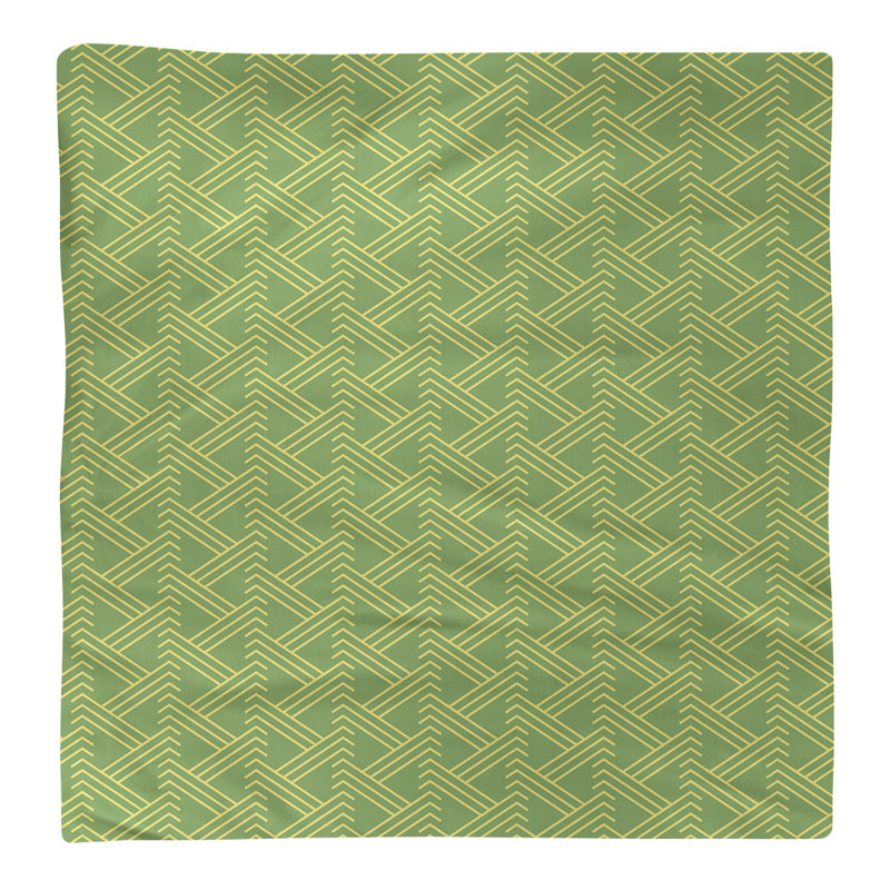 Serviette de table en coton Zig Zag, Vert/jaune, H 0,1 po x l 22 po x P 22 po, Polyester sergé