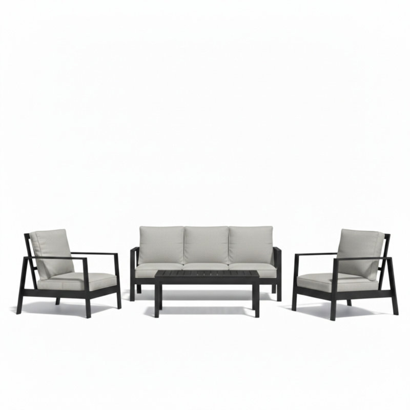 4-Piece Outdoor Patio Furniture Set, Gray