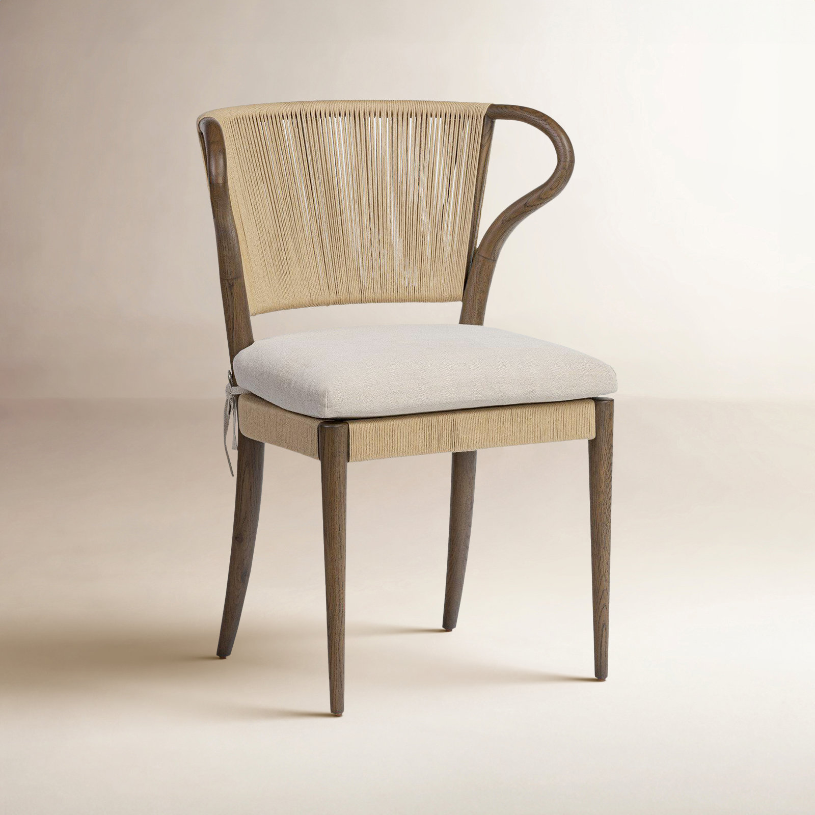 Amira Armless Dining Chair, Brown/Braodway Dune