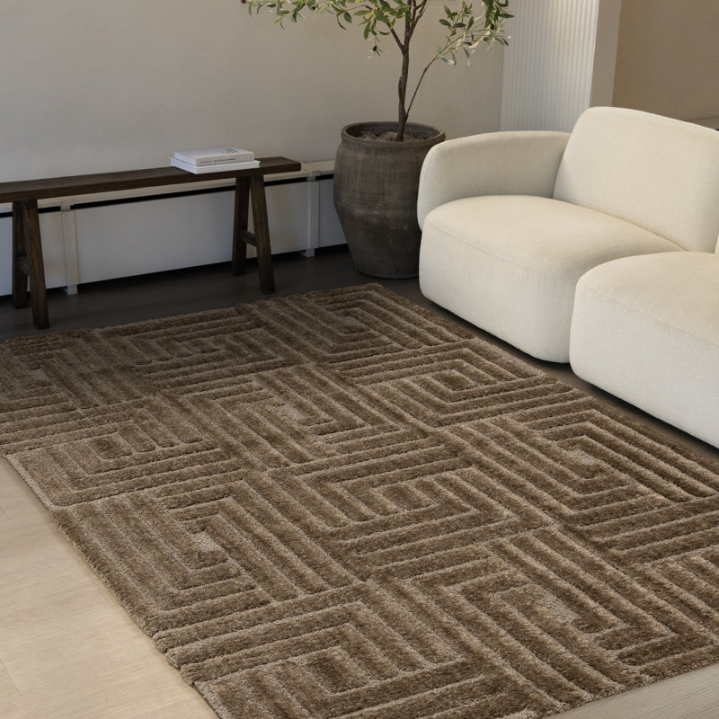 Tapis brun clair Marrisha, Rectangle 5 pi 3 po x 7 pi 7 po
