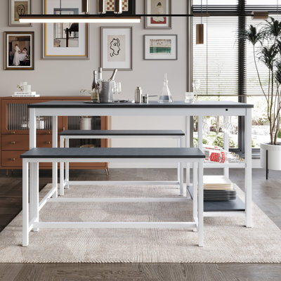 Dolleen 4 - Person Trestle Dining Set