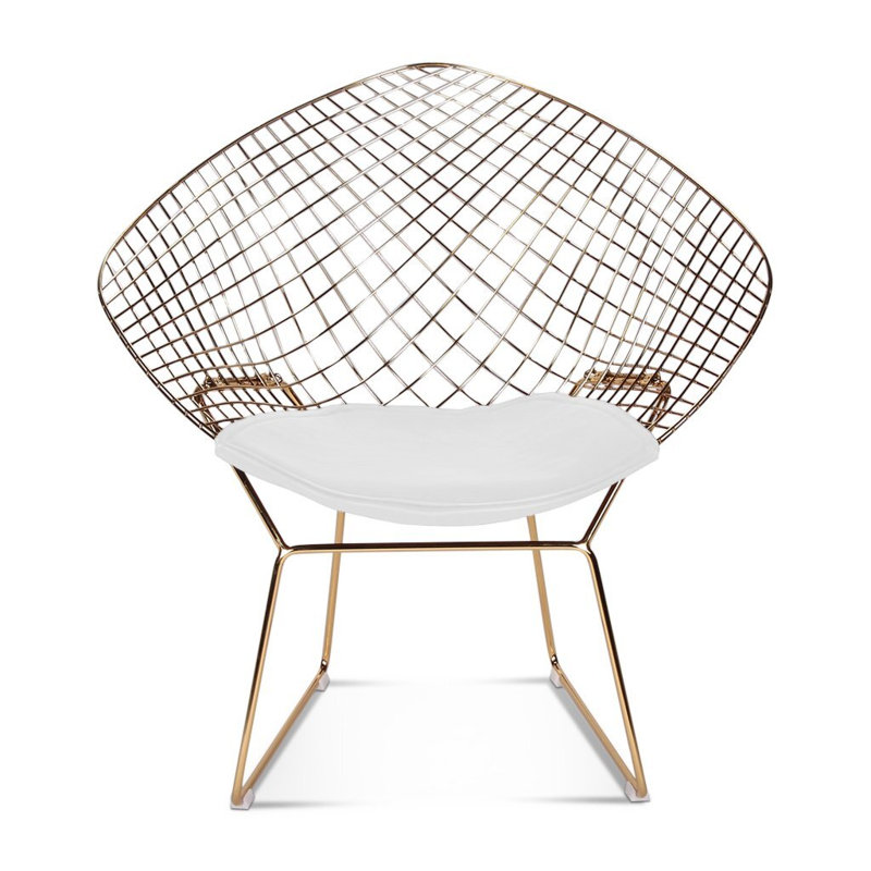 Fauteuil Diamant Cadre Or