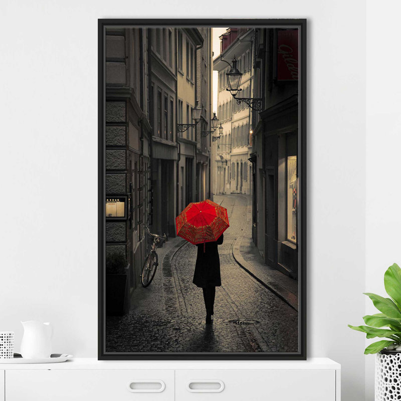Red Rain par - photographie, Cadre flottant noir, H 33,5 po x l 21,5 po x P 2 po