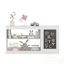 Armoire de rangement pour jouets 3 en 1 avec tableau noir, blanc
