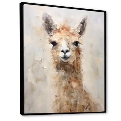 Minimalisme, grunge, alpaga, portrait sur toile