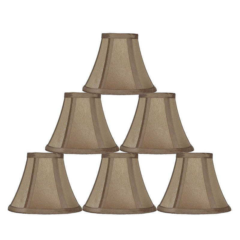Abat-jour cloche en soie / shantung 5 po (à pince), Taupe doré