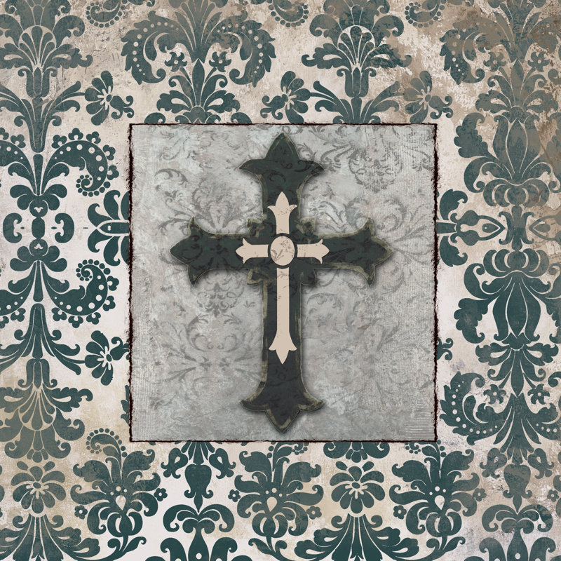 Teal Cross Love Is Possible - Wrapped Canvas Print, 30cm H x 30cm W x 3.8cm D