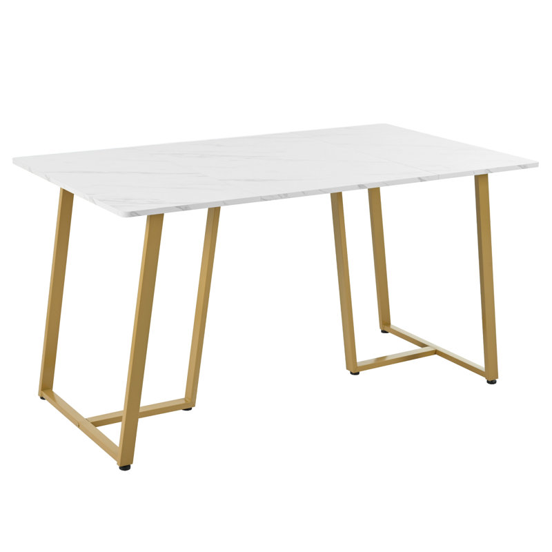 Cayemite Metal Base Dining Table, Gold