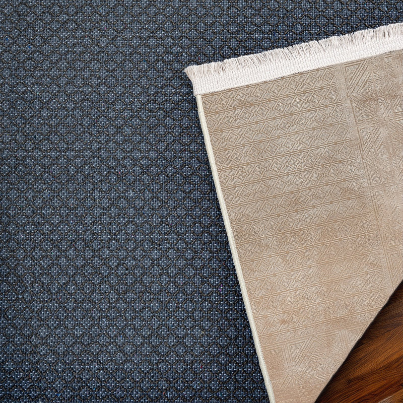 Tapis tissé brun à motif numérique antidérapant lavable à la machine