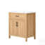 Meuble-lavabo de salle de bain avec lavabo en résine, structure en bois massif, tablette réglable et organisateurs de porte d'armoire
