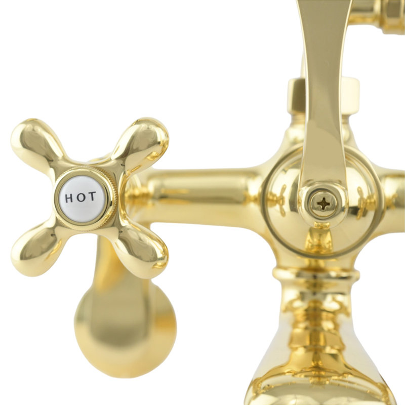 Thames Tub Mount British Telephone Faucet Set by Strom Living, Supercoat Brass